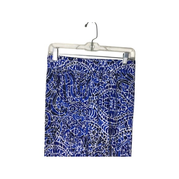Lilly Pulitzer Pants Women's Size XS Blue White Geometric Mosaic Stretch - Picture 3 of 7